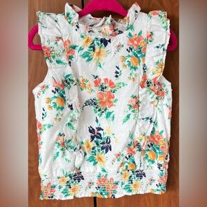Janie and Jack - Floral Ruffled Cropped Top (Size 4t)